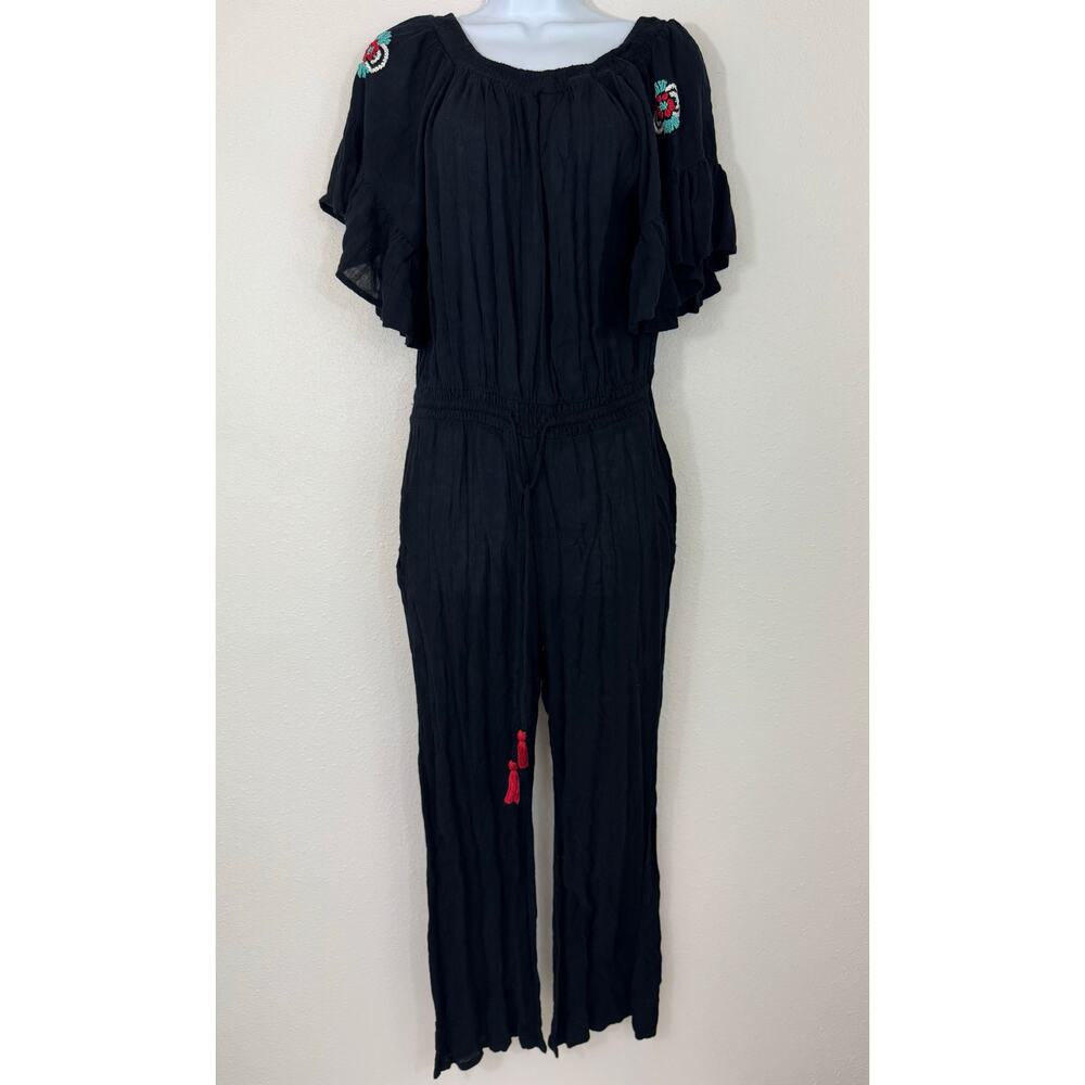 Raga Boho Embroidered Wide Leg Jumpsuit S